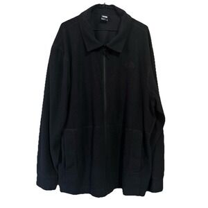 The North Face Soft Polyester Fleece Full Zip Jacket 2XL‎ Ultra Soft Black Logo
